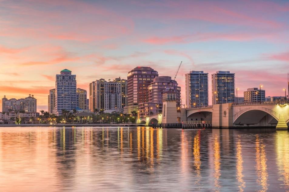 Shot of the West Palm Beach Skyline From the Water. Photo by Instagram user @remcopb