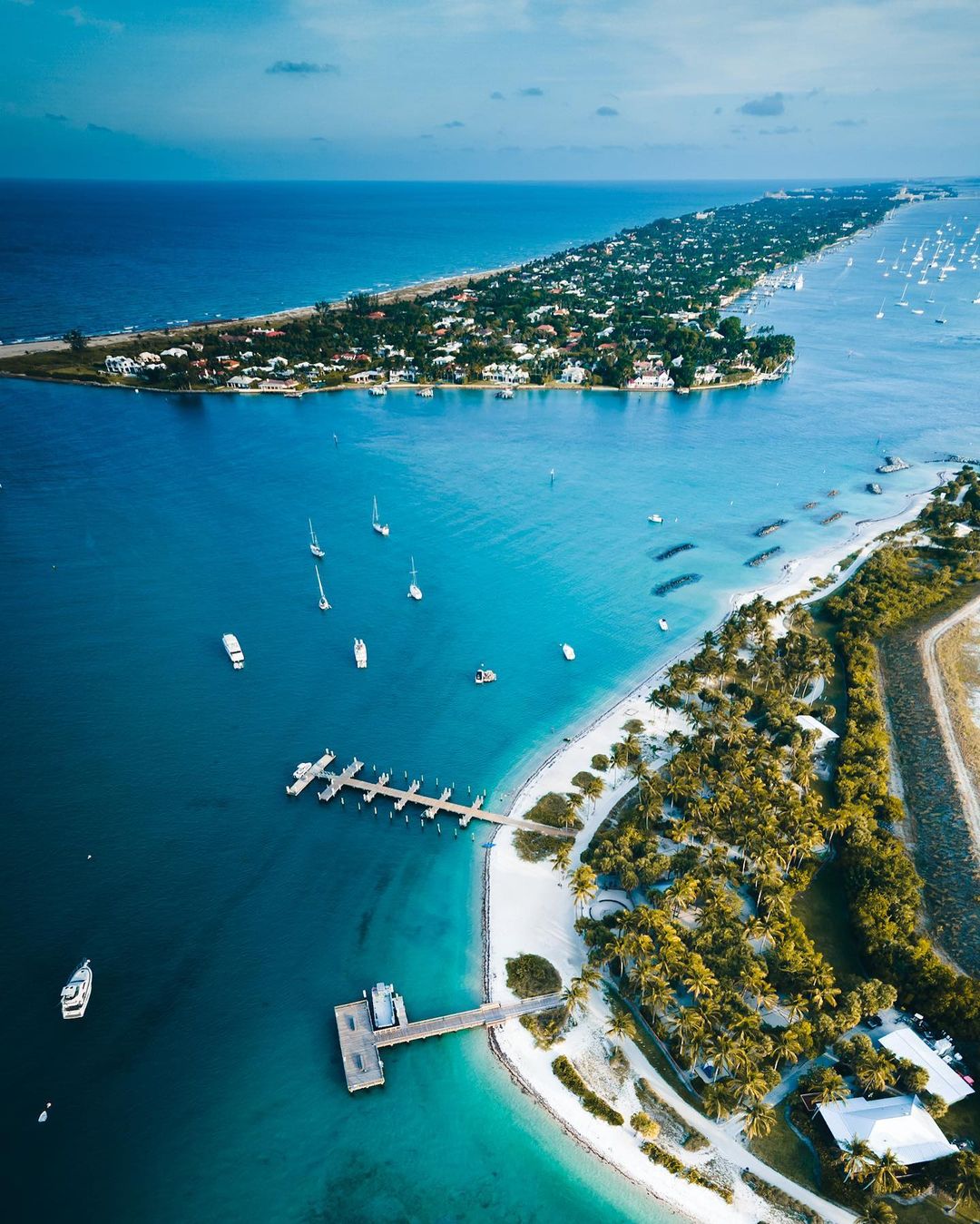 Aerial Photo of Peanut Island in West Palm Beach. Photo by Instagram user @yourdailynaturefix