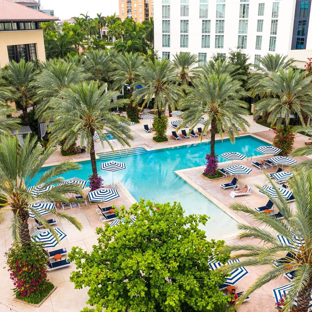 Photo of the Pool at the Hilton West Palm Beach. Photo by Instagram user @hiltonwestpalmbeach