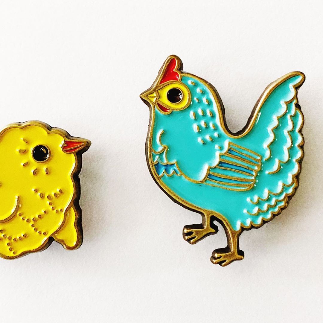 Small Pins of Chicks and Chickens. Photo by Instagram user @boygirlparty