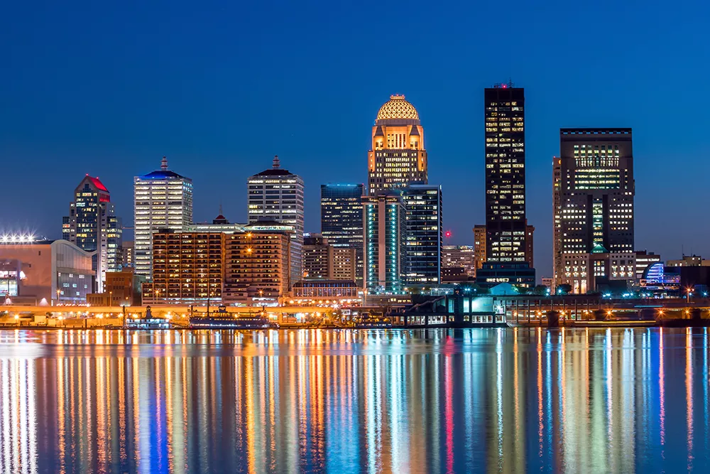 Downtown Louisville at night