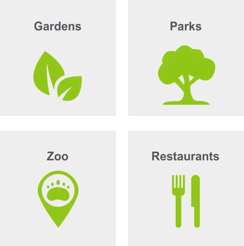 Activities in Camelback East include gardens, parks, the zoo, and restaurants. 