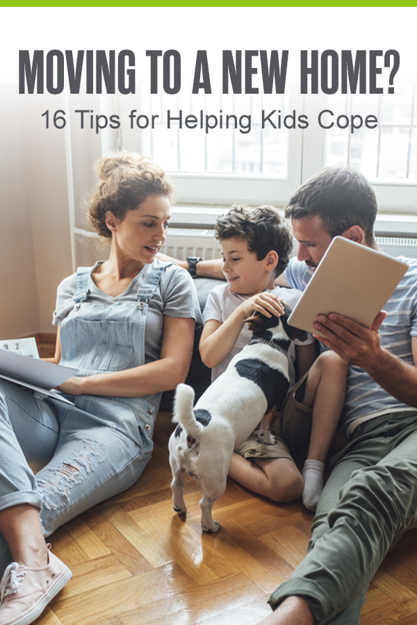 Pinterest Graphic: Moving to a New Home? 16 Tips for Helping Kids Cope