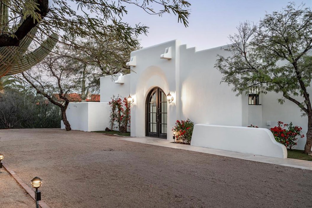 White Mission-style home in the Paradise Valley neighborhood.