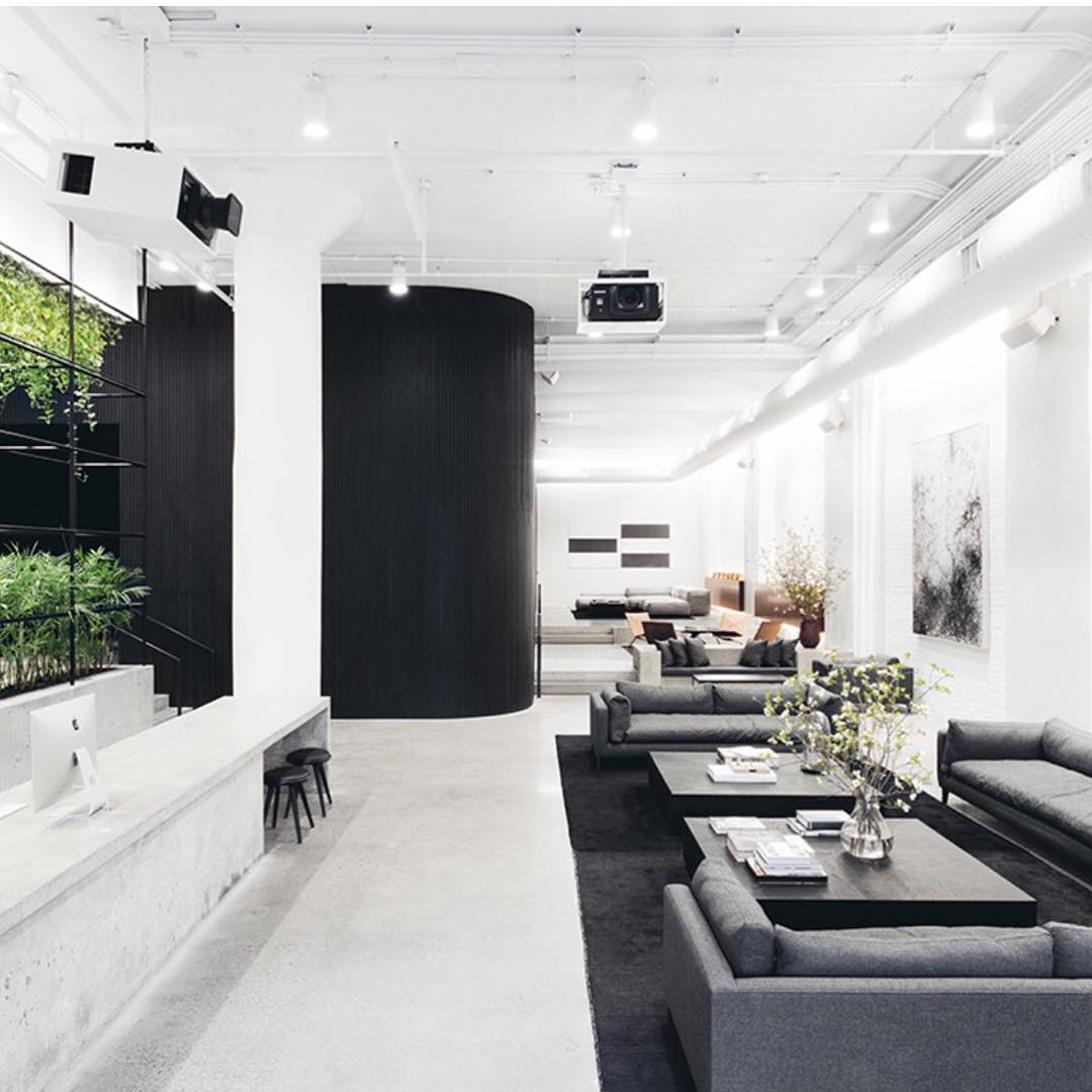 Sleek Minimalist office. Photo by Instagram user @area3design