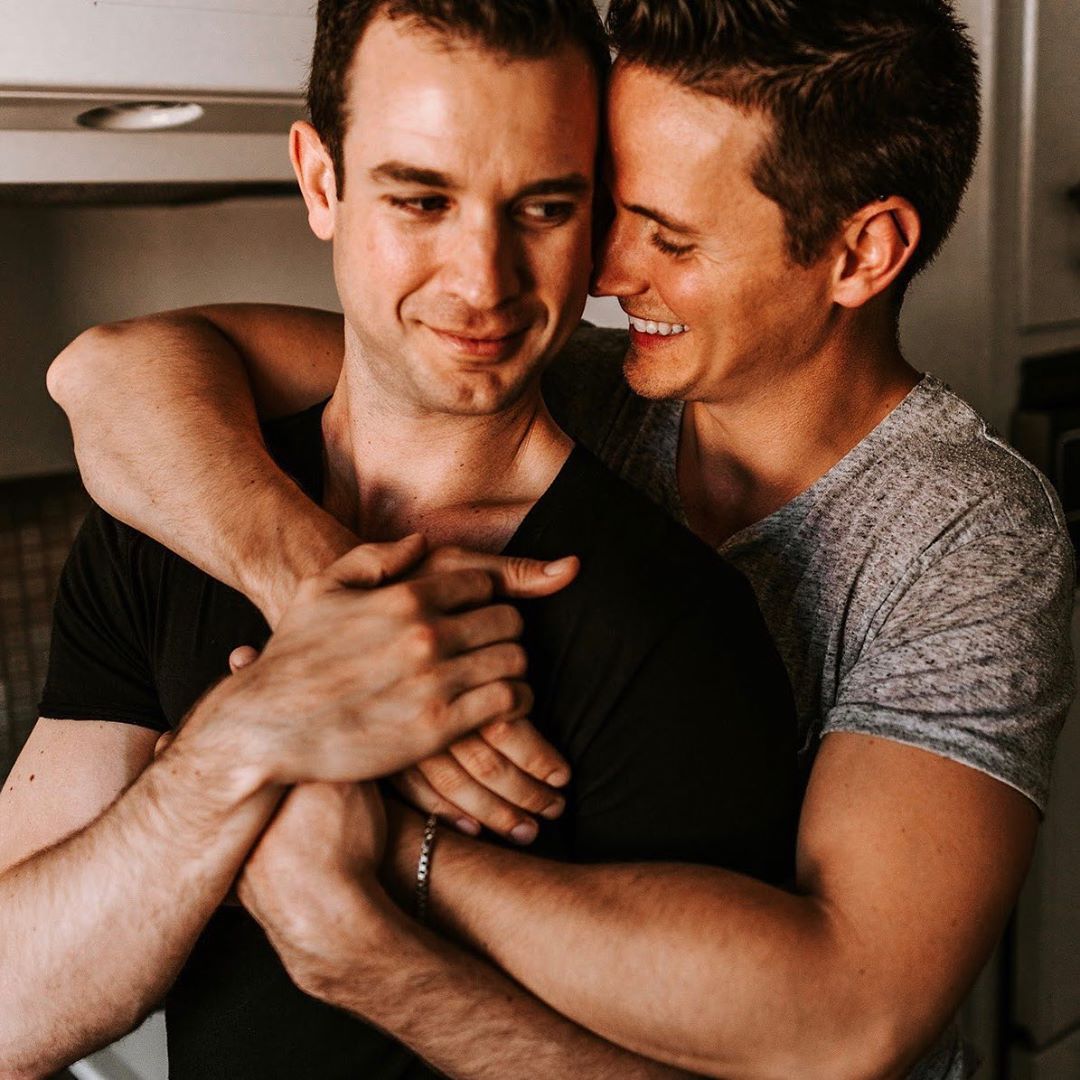 Two men hugging each other. Photo by Instagram user @owenshillco
