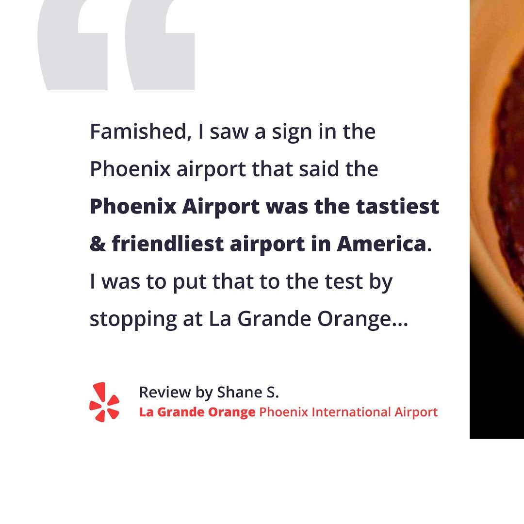 Yelp review about Phoenix Airport. Photo by Instagram user @yelp