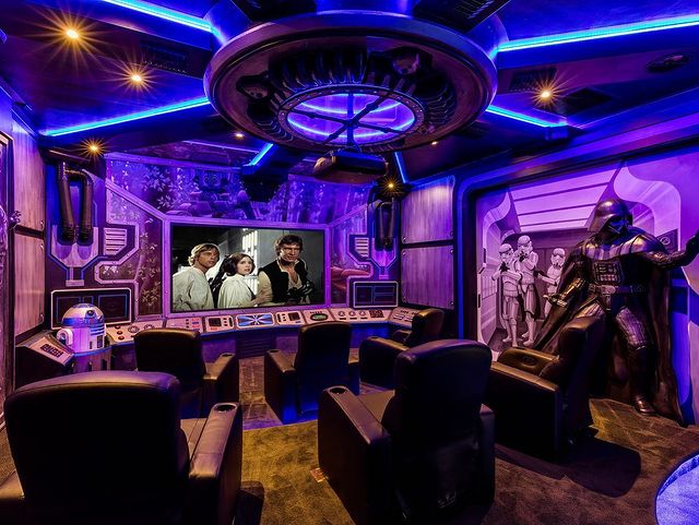 Star Wars Themed Movie Room. Instagram Photo by @bookbarbros