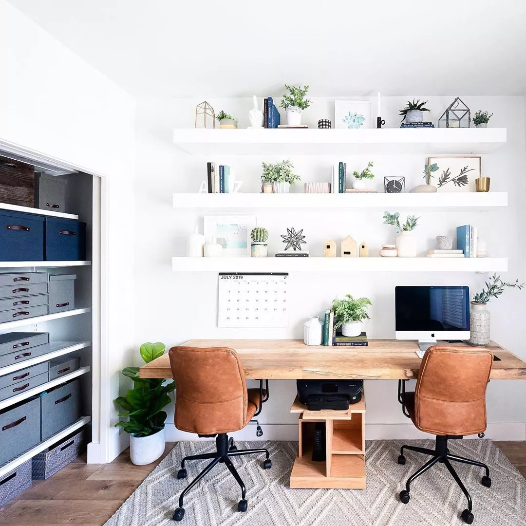 Office desk against wall online