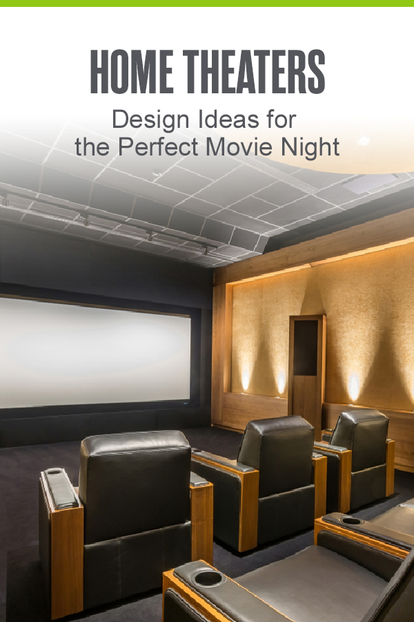 Pinterest graphic: Home Theaters: Design Ideas for the Perfect Movie Night