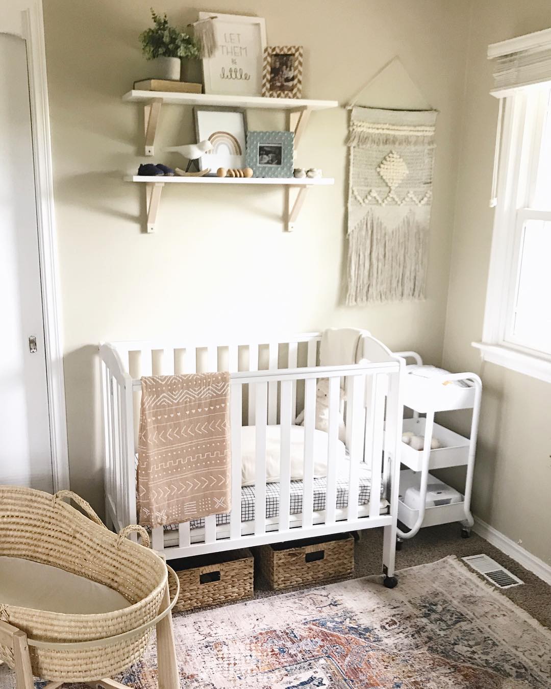 Small Crib in Childrens Room. Photo by Instagram user @amandalippeblog