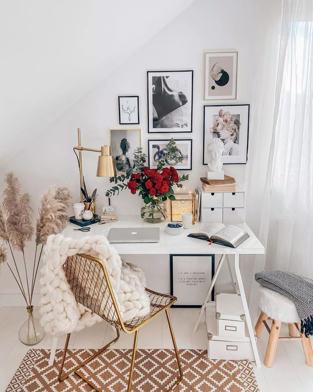 Home office desk not against wall discount
