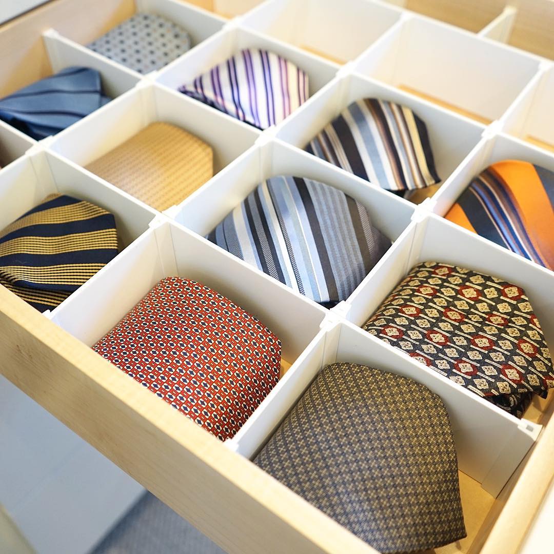 Box with Several Different Tie Variations. Photo by Instagram user @kuzakscloset