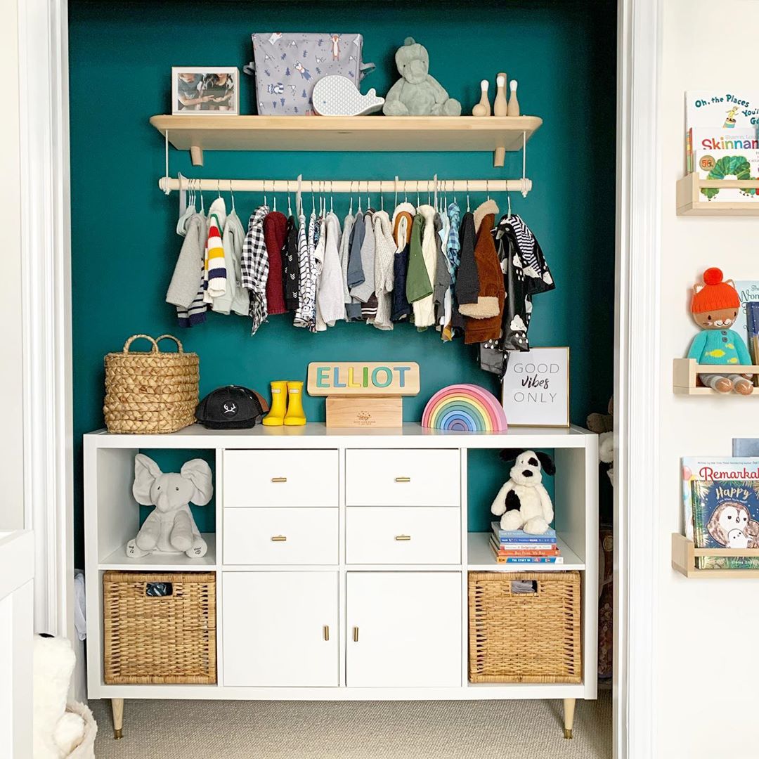 Kids Closet with Dressers Inside. Photo by Instagram user @miss_cmiu