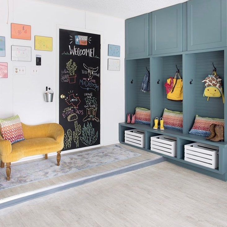 Garage Cubbies Storing Children's Equipment. Photo by Instagram user @jessecoulter