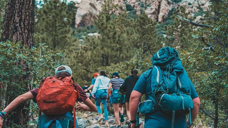 A group heading out on a tour outdoors. Photo by Instagram user @holistic.academic.development