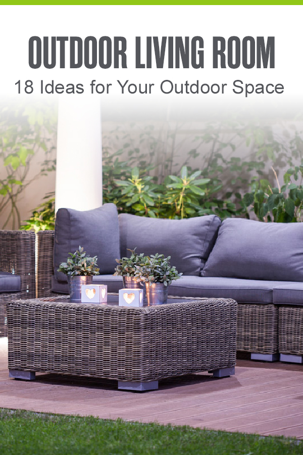 Pinterest graphic: Outdoor Living Room: 18 Ideas for Your Outdoor Space