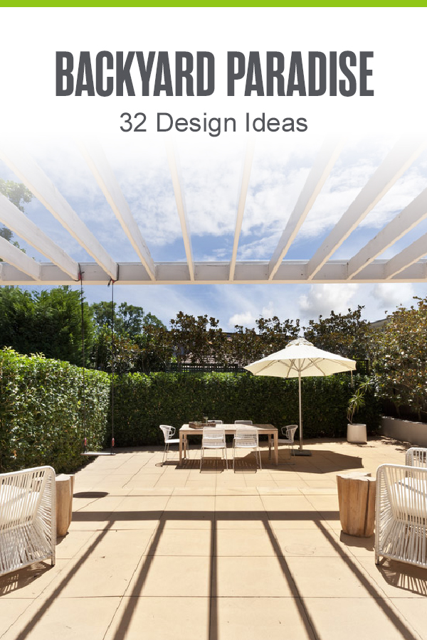 Pinterest graphic: Backyard Paradise: 32 Design Ideas