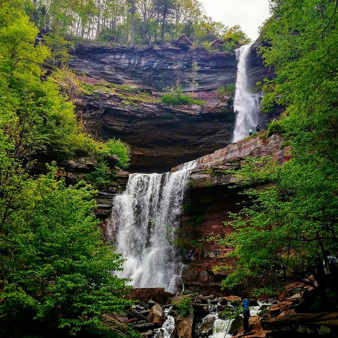 Multi-Tiered Waterfall at Kaaterskill Falls in Catskill, NY. Photo by Instagram user @lopixlo