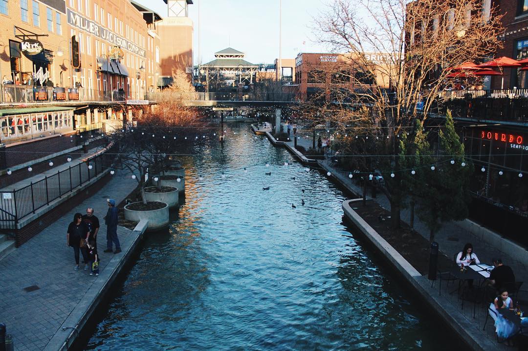 River Running Through Bricktown in Oklahoma City. Photo by Instagram user @bricktown
