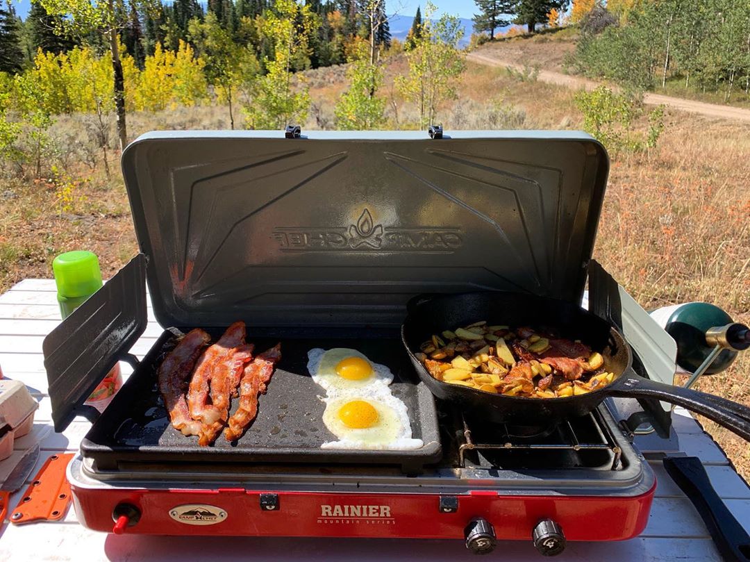 Portable Camp Chef grill. Photo by Instagram user @gethushin