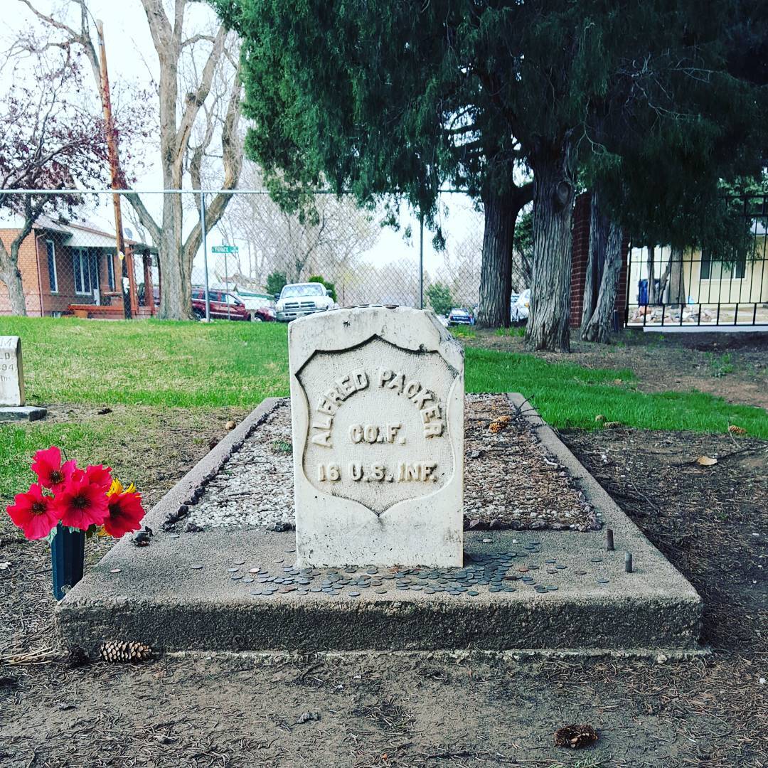 Grave and tombstone of Alfred Packer, a convicted cannibal Photo by Instagram user @unbesopicante