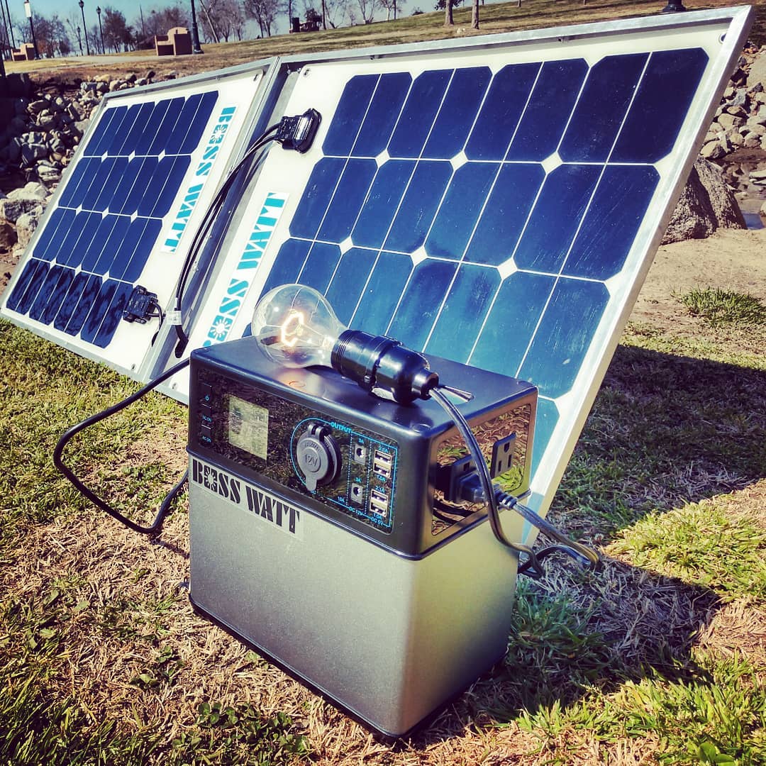Portable solar panels. Photo by Instagram user @bosswattsolar