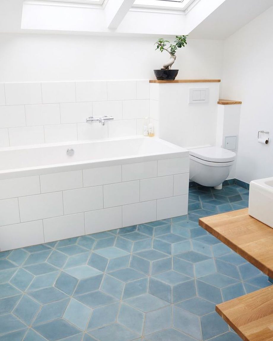 Heated Floors in Master Bathroom. Photo by Instagram user @warmyourfloor