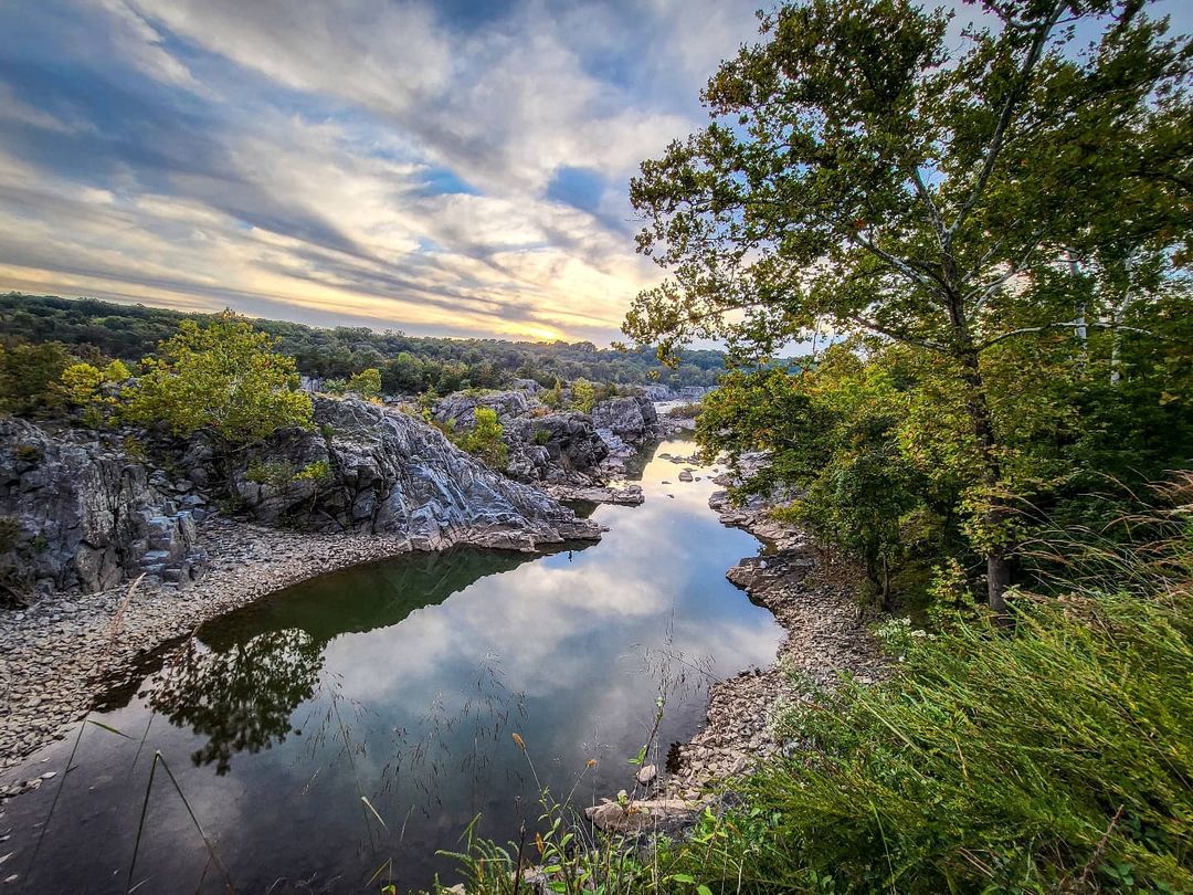 River and greenery at Chesapeake & Ohio Canal National Historic Park. Photo by Instagram user @msfphotography_photos