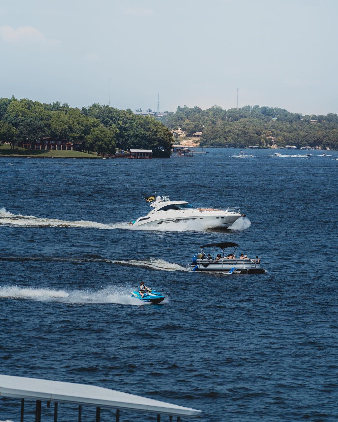 Three Boats On the Water at Lake of the Ozarks. Photo by Instagram user @lakeoftheozarks