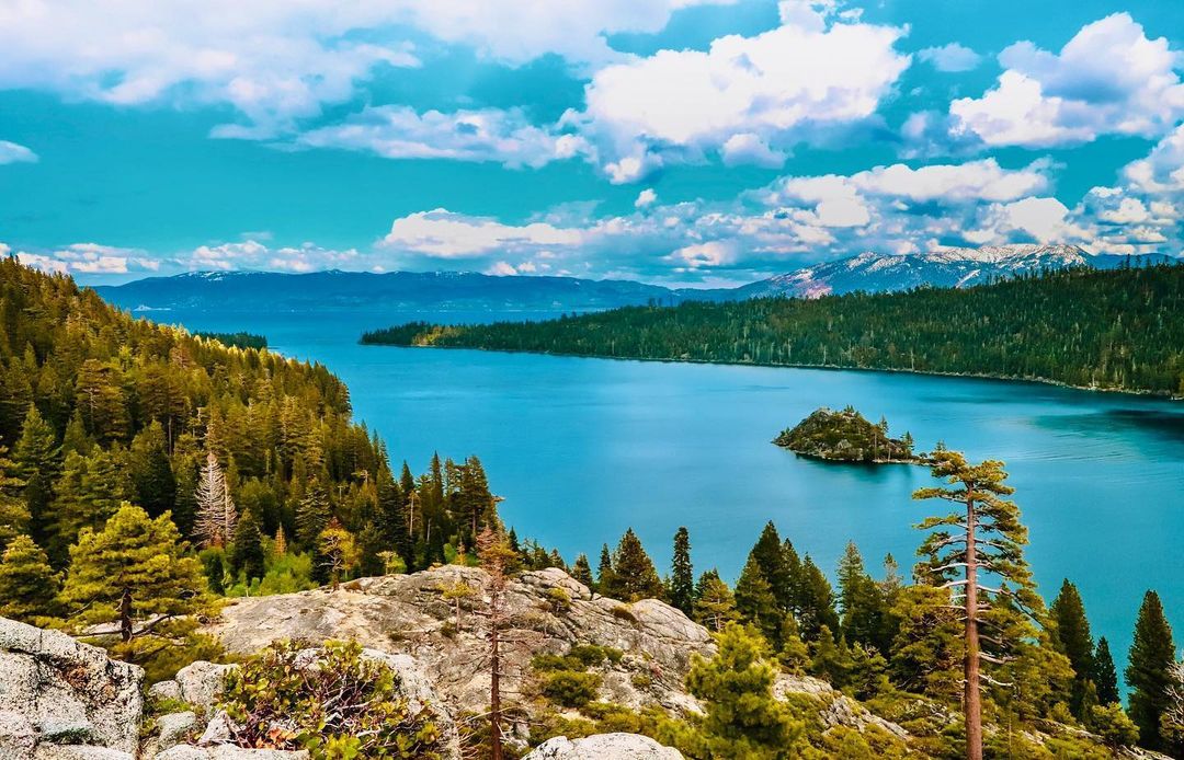 Scenic View of the Blue Waters of Lake Tahoe. Photo by Instagram user @peregrinateduo