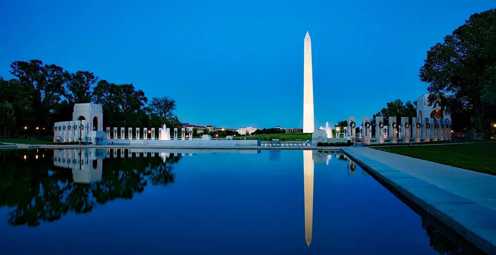 Washington monument at night in Washington, DC