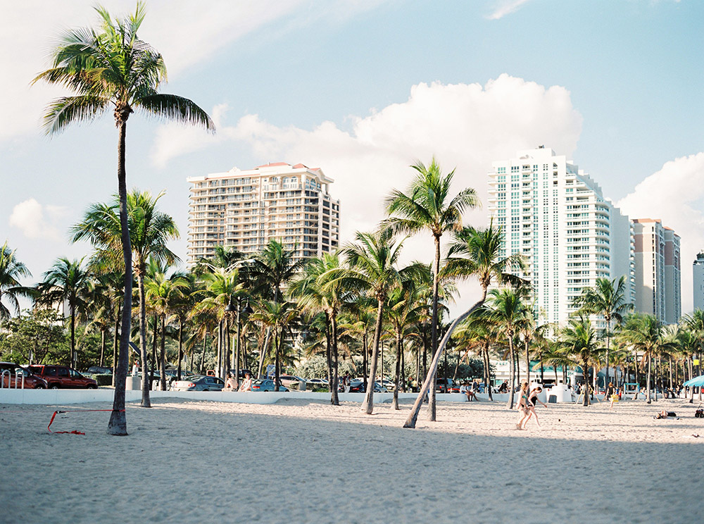 Beach in Miami, FL with condominiums in the background