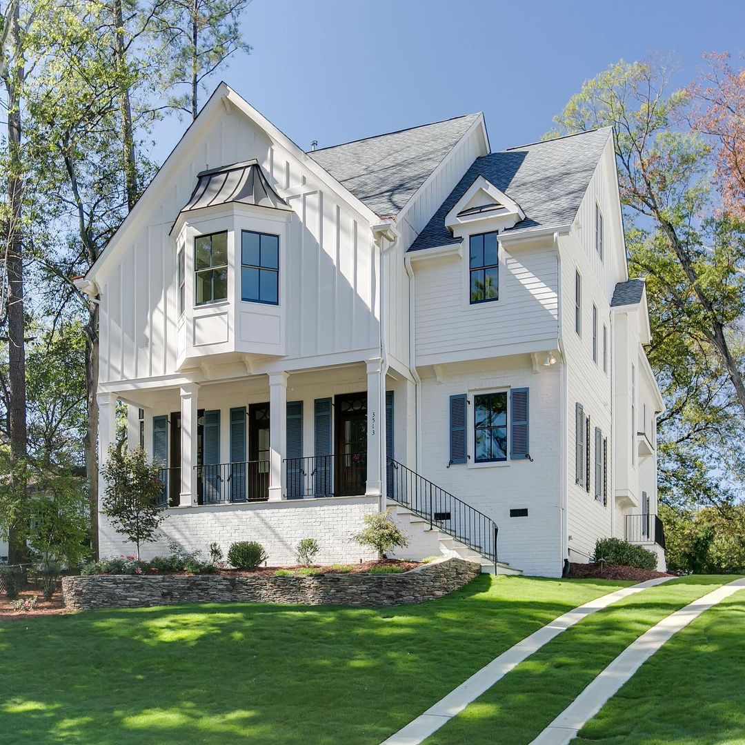 Large Farmhouse Style Home in Cameron Village, Raleigh. Photo by Instagram user @djfbuilders