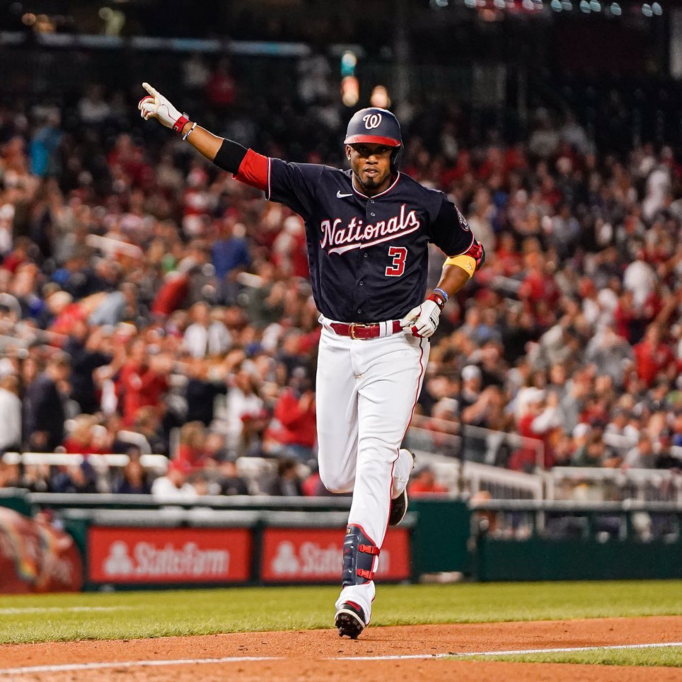 Washington Nationals (MLB) player Alcides Escobar running on the bases. Photo via Instagram User @nationals