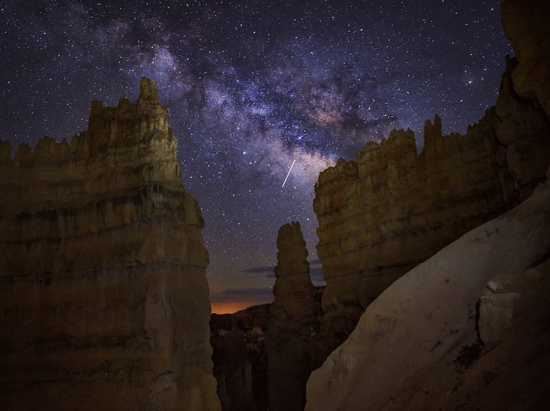 Spires Underneath the Stars at Night at Bryce Canyon National Park. Photo by Instagram user @edubs3191