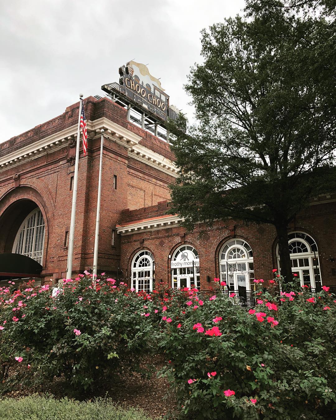 Exterior of the Brick Chatanooga Choo Choo Hotel. Photo by Instagram user @sarahkmc