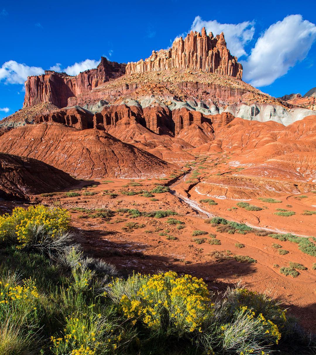 The Castle Rock Formation at Capitol Reef National Park. Photo by Instagram user @capitolreefnps