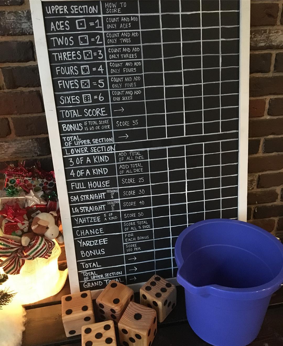 Chalkboard scoreboard. Photo by Instagram user @customschmidt617
