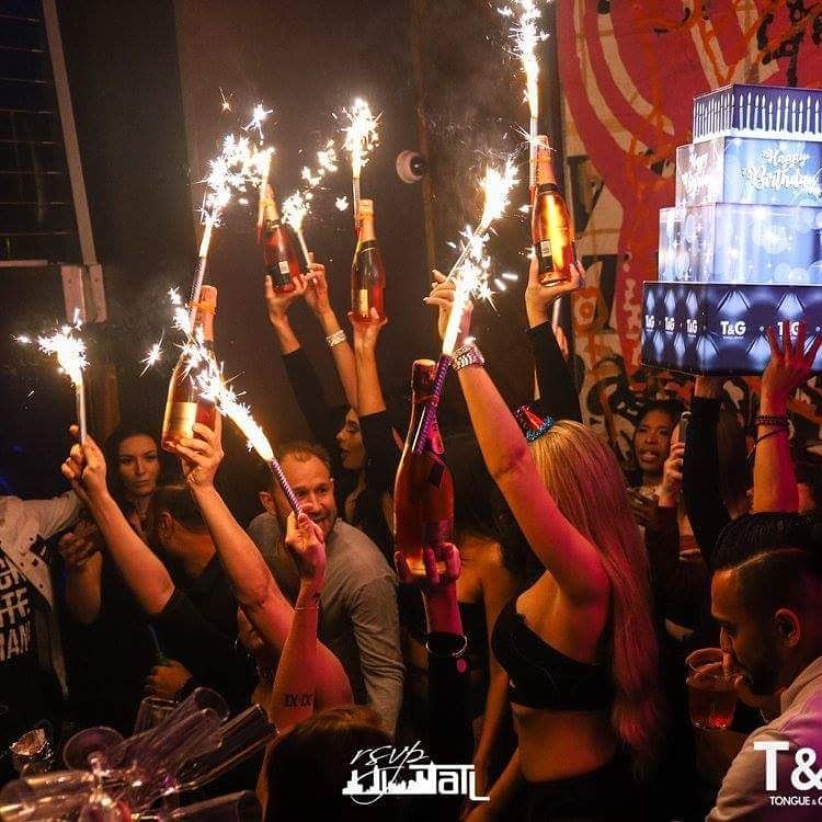 People dancing in nightclub in Atlanta, Georgia. Photo by Instagram user @tongueandgrooveatl