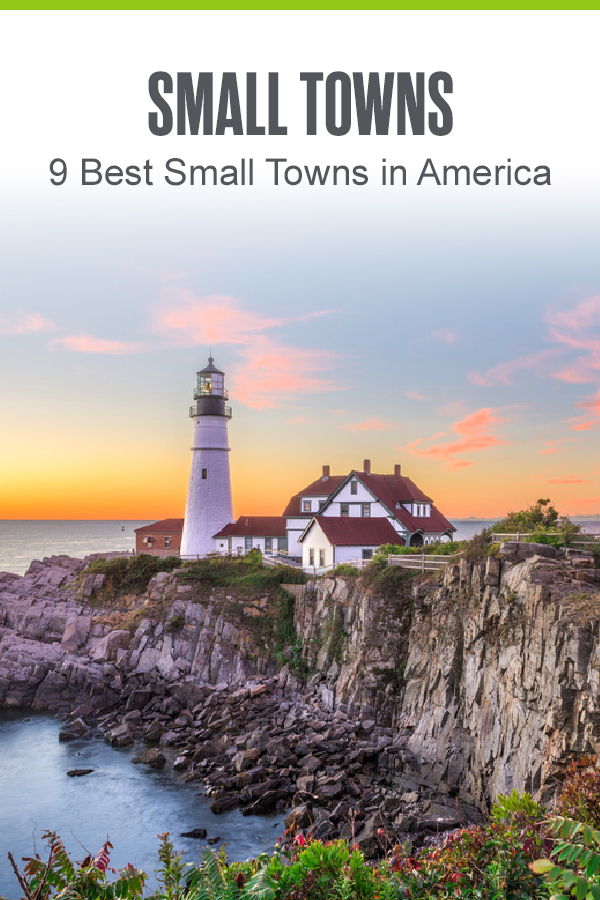 Pinterest graphic: Small Towns: 9 Best Small Towns in America