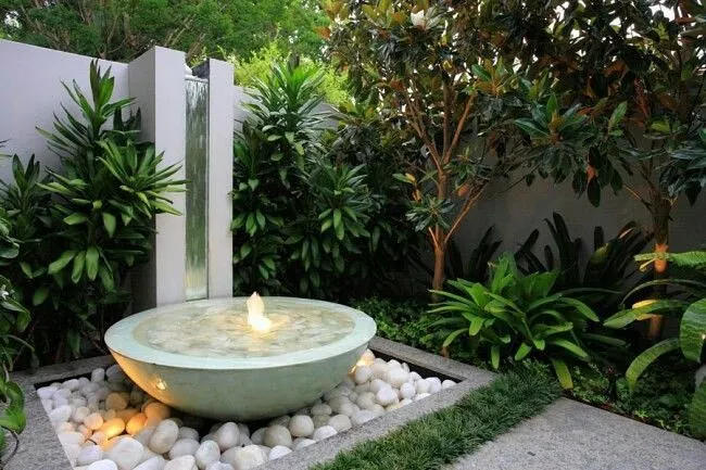 Image of Water features modern garden idea