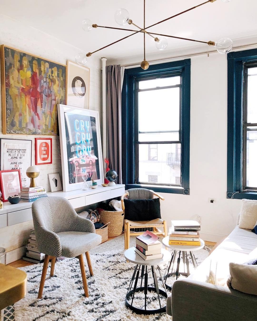 Small Living Space in a Studio Apartment. Photo by Instagram user @apartmenttherapy
