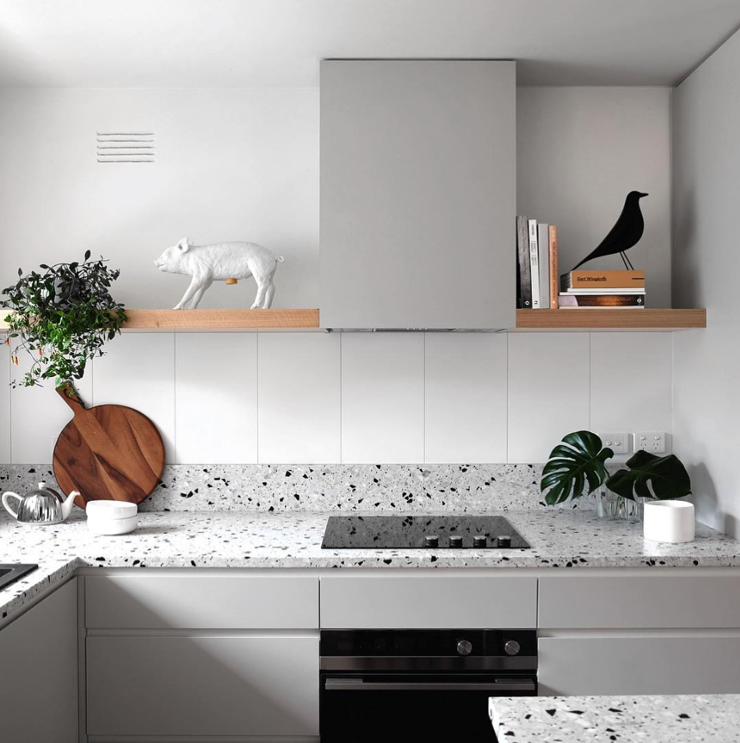 Modern Kitchen Space in a Studio Apartment. Photo by Instagram user @ausnuance