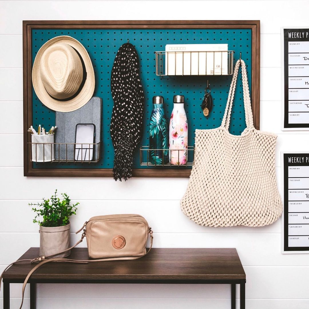Storage Area Created by a Pegboard. Photo by Instagram user @pinpegandhome