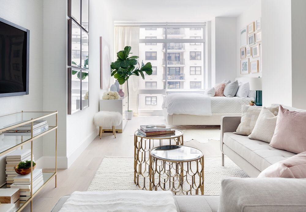 small apartment utilizing neutral palette colors photo by Instagram user @taylor_spellman