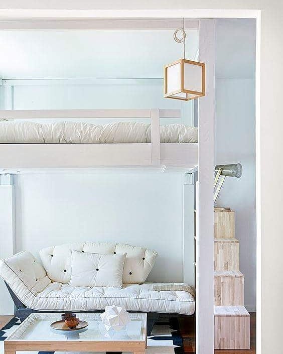 Lofted Bed with Futon Underneath. Photo by Instagram user @italformdesign