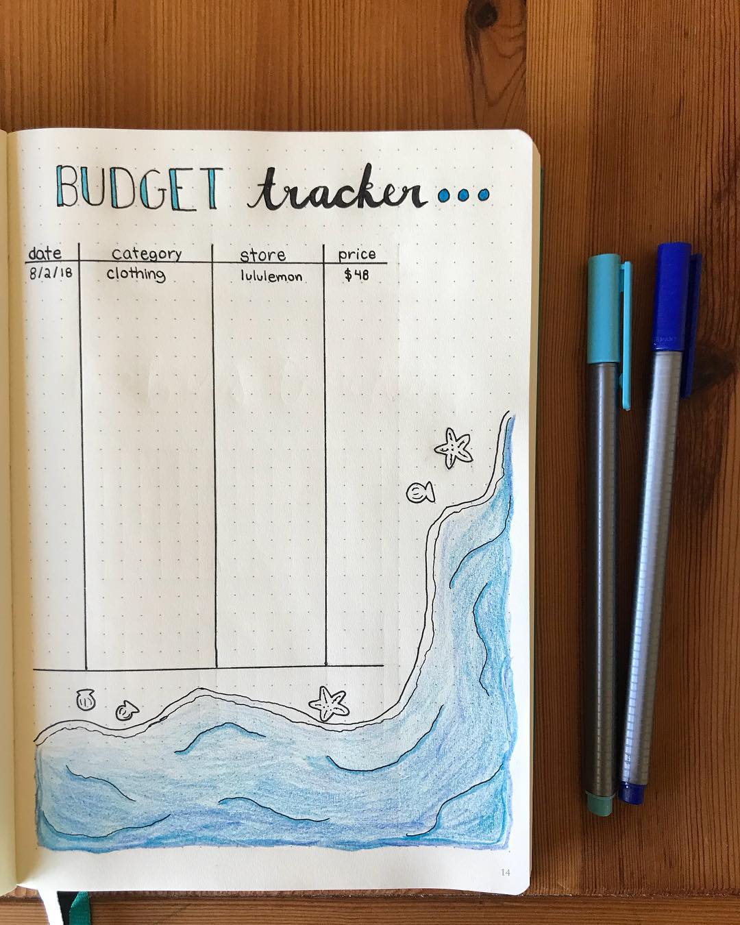 Notebook Being Used as a Budget Planner. Photo by Instagram user @studyinlavender