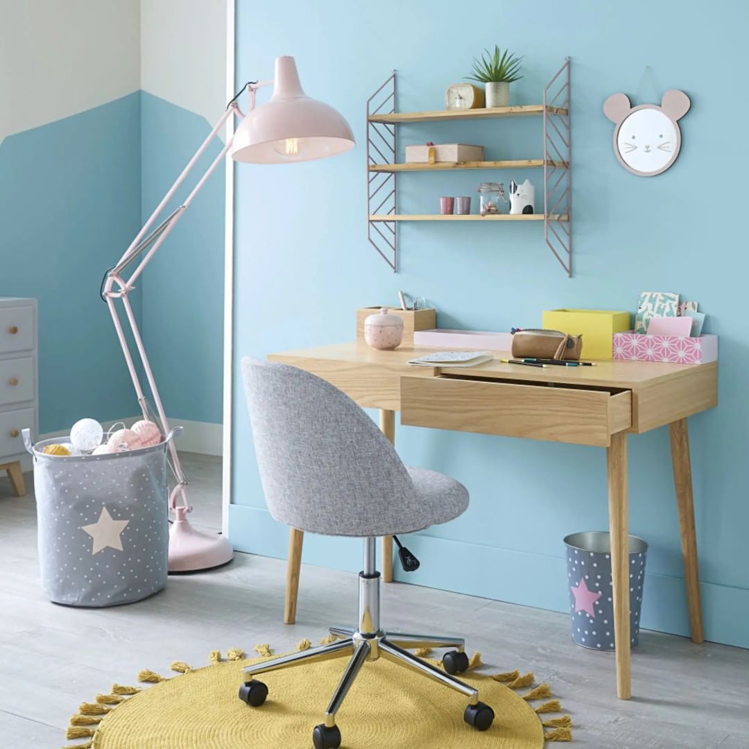 Kids desk with comfortable chair.