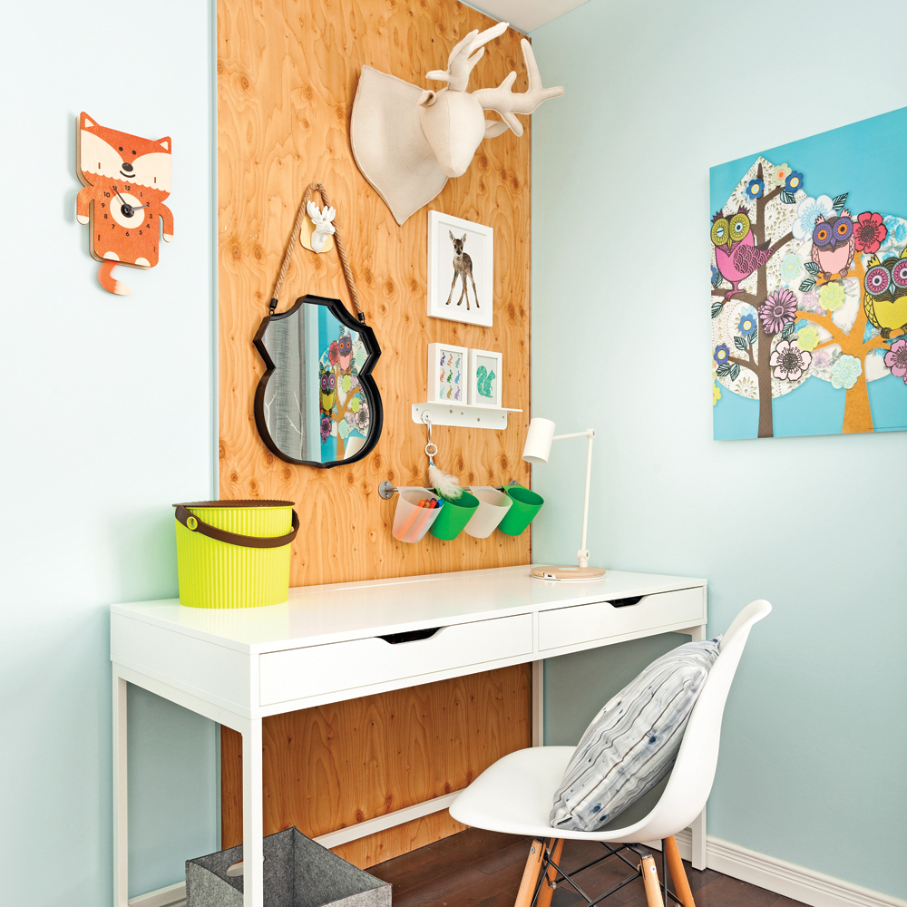 Kids study corner in home office.